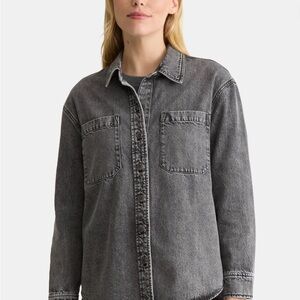 Gray Denim Button-Up Shirt